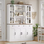Kitchen 74" Hutch Pantry Cabinet With Drawers