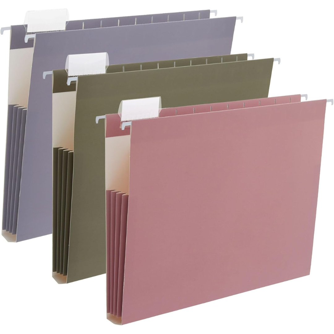 6-Pack Extra Capacity Expandable Hanging File Folders