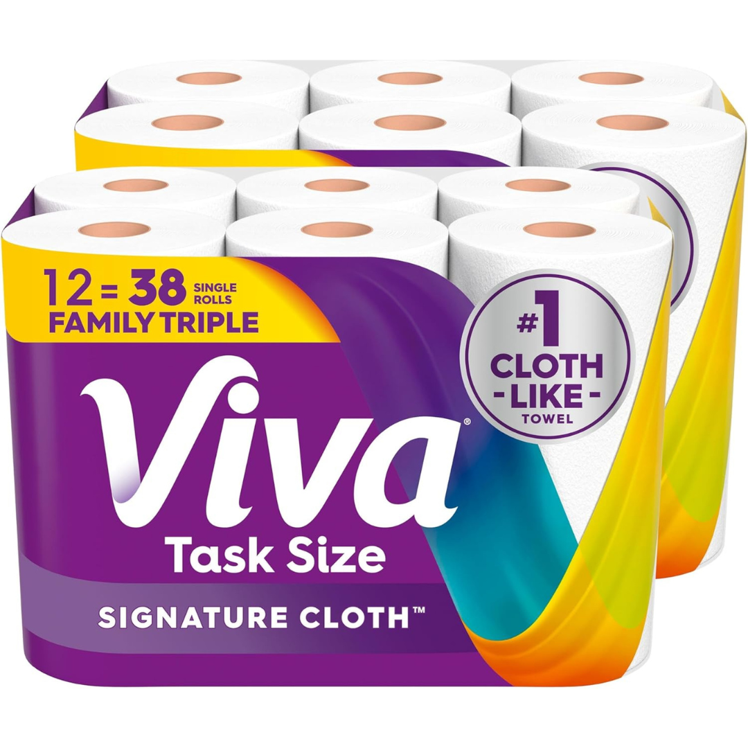 12-Pack Viva Signature Cloth Paper Towels Family Triple Rolls