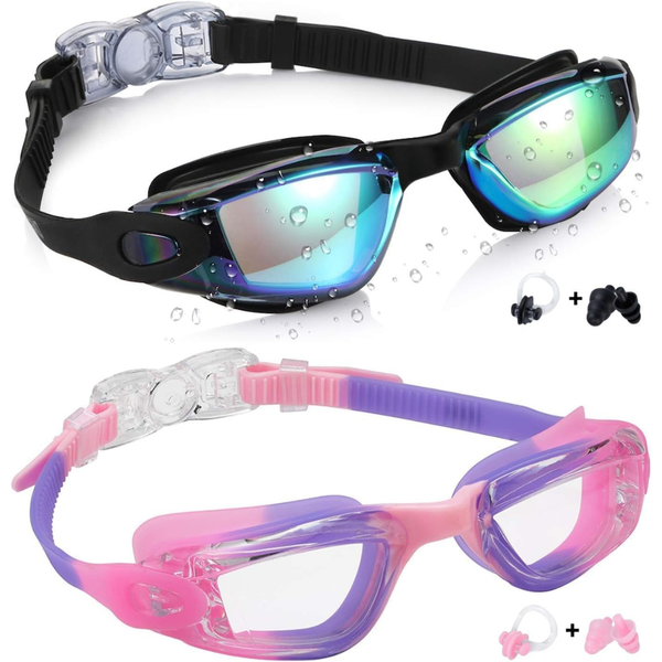 2-Pack Aegend Kids' Anti-Fog Anti-UV Swimming Goggles (various Colors)