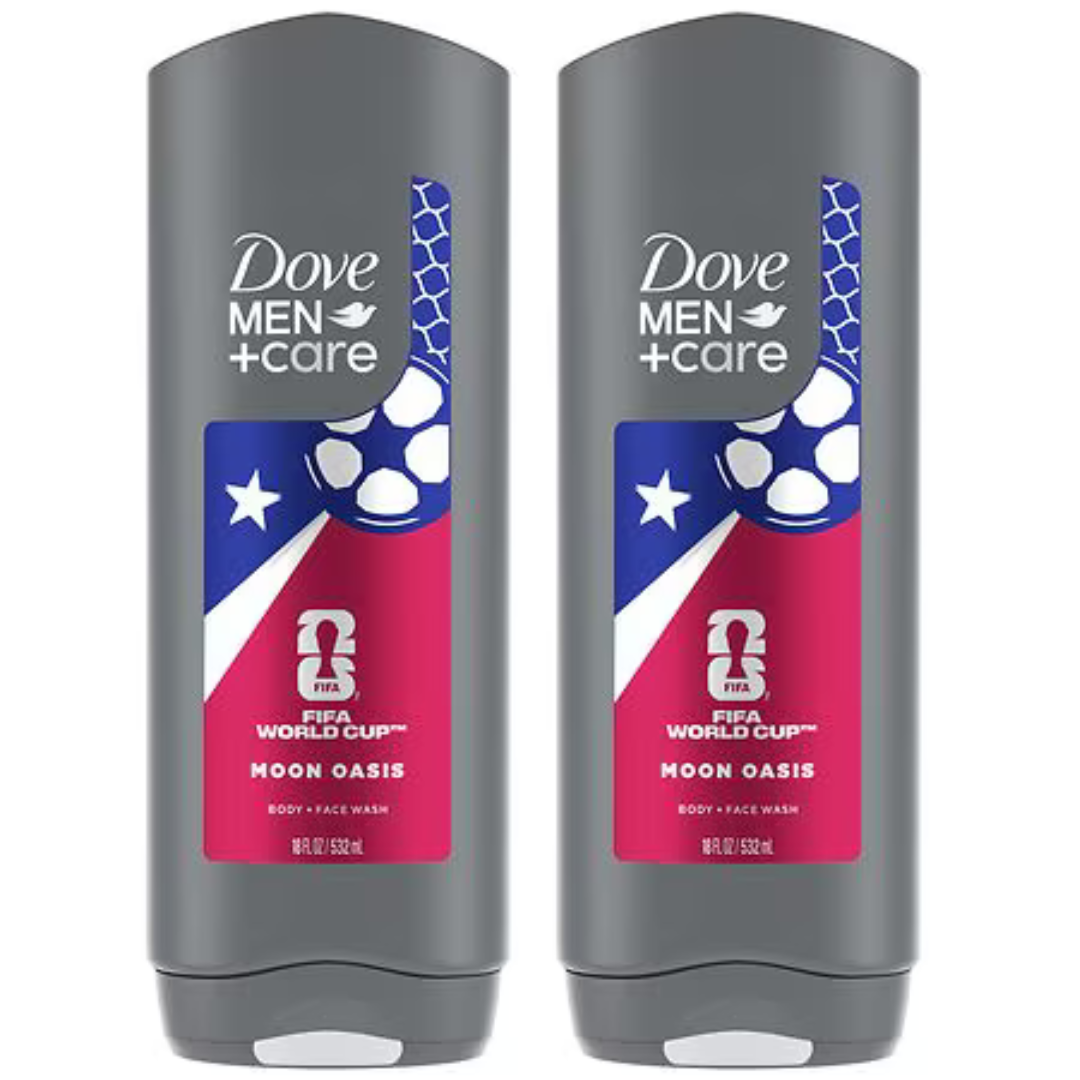 2-Count 18oz Dove Men+Care FIFA Ltd Ed Body & Face Wash