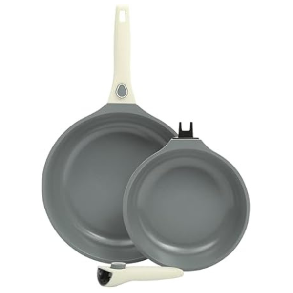 8" & 10" Sur La Table Aluminum Detachable Handle Skillet Fry Pan Set