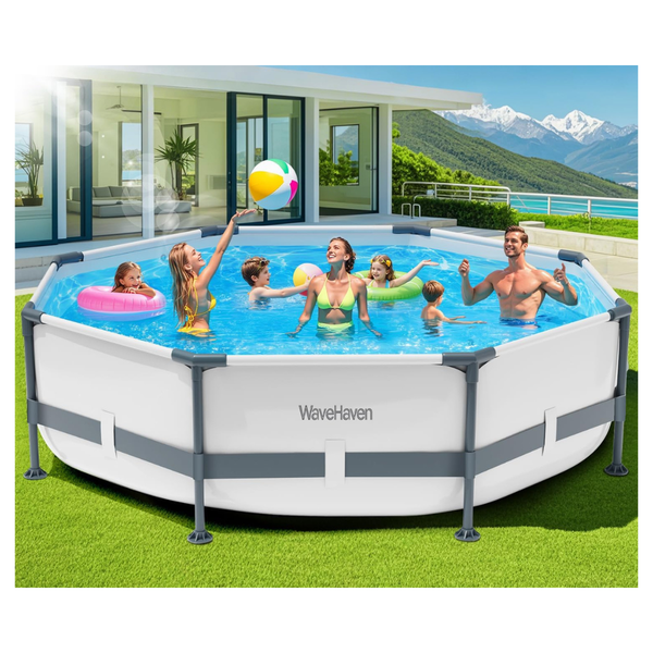 WaveHaven 10ft X 30'' 1200-Gallon Round Frame Swimming Pool
