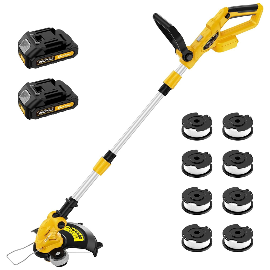 12'' 20V Cordless Electric Weed Wacker & Edger W/ 2 X 2.0Ah Batteries & Charger