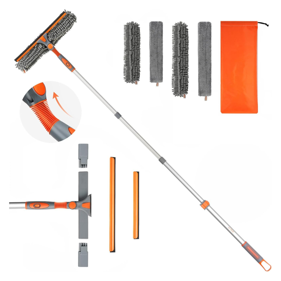 4-in-1 Rotatable Window Squeegee Cleaner W/ 65" Extension Pole