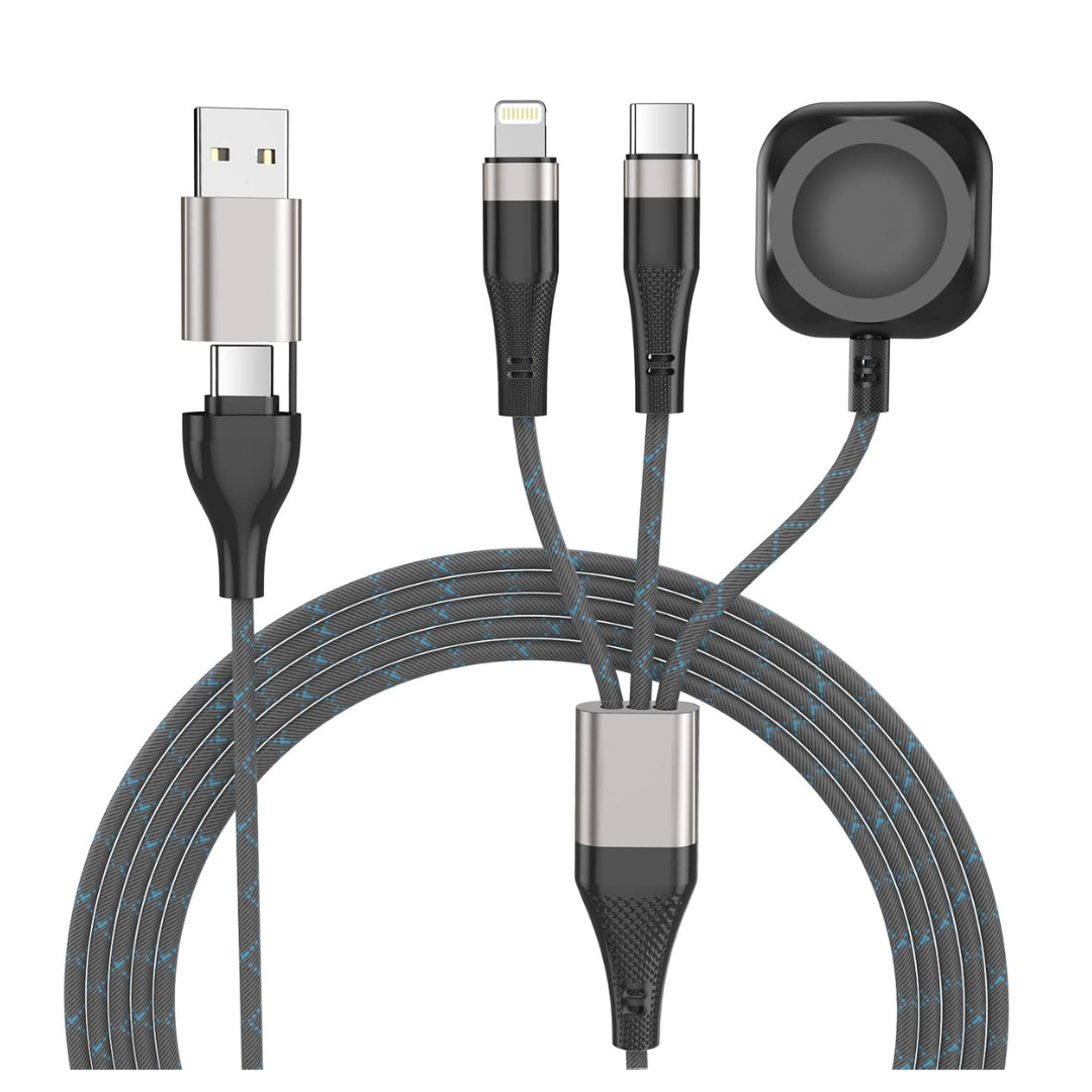 6 Ft Portable 3-In-2 Travel Charging Cable