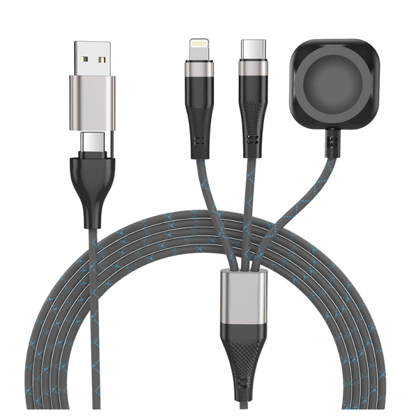 6 Ft Portable 3-In-2 Travel Charging Cable