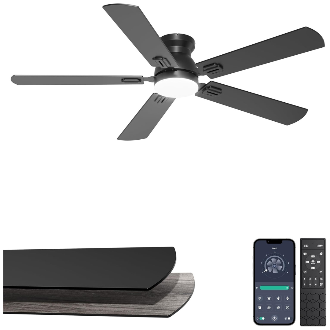 Phylluz 52'' Flush Mount Ceiling Fan With Lights