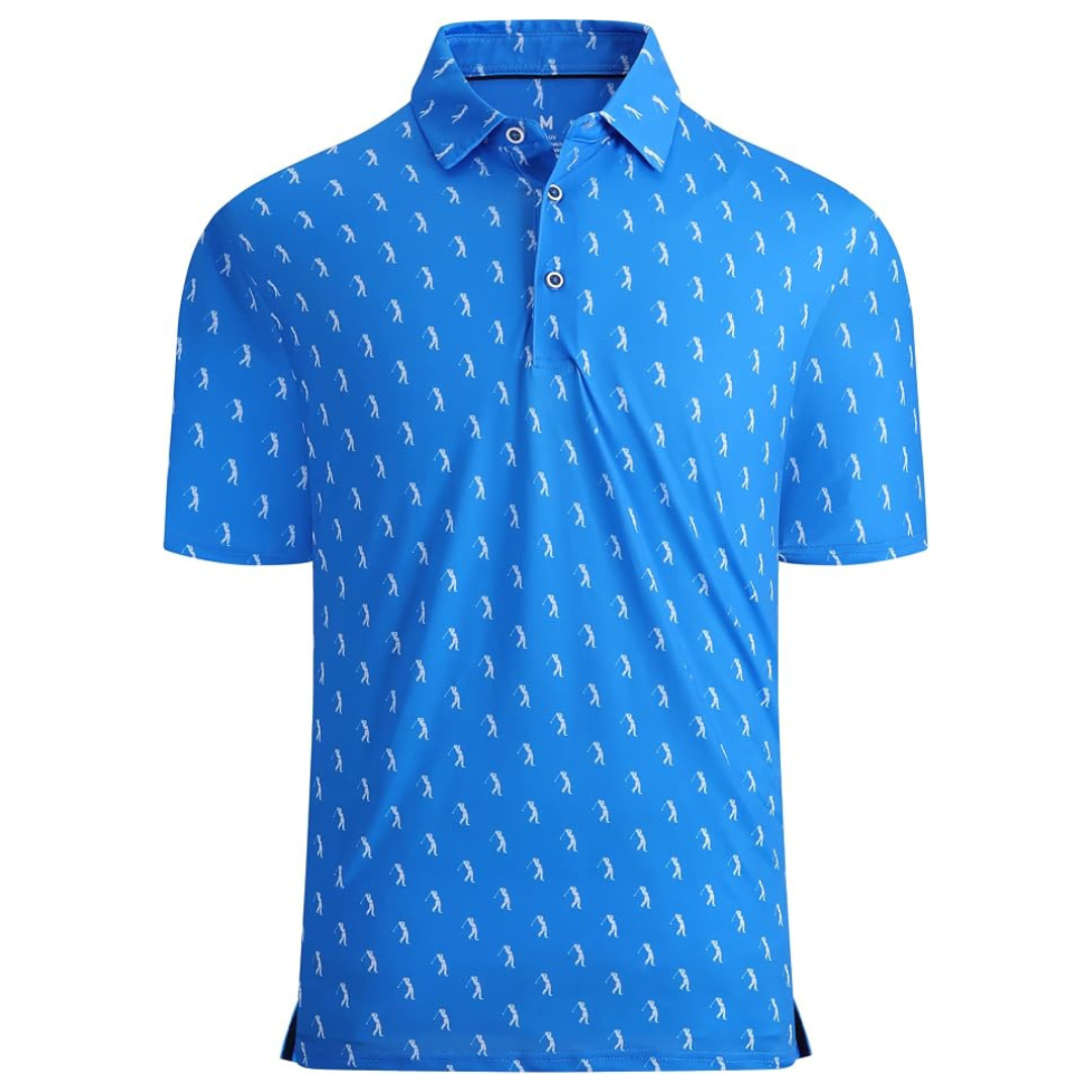 Alex Vando Men's Moisture Wicking Quick-Dry Print Golf Shirt (Various)