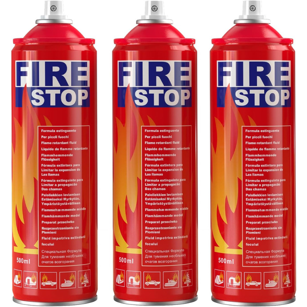 3-Pack AmzBoom Portable ABCK Fire Extinguishers W/ Mounting Brackets