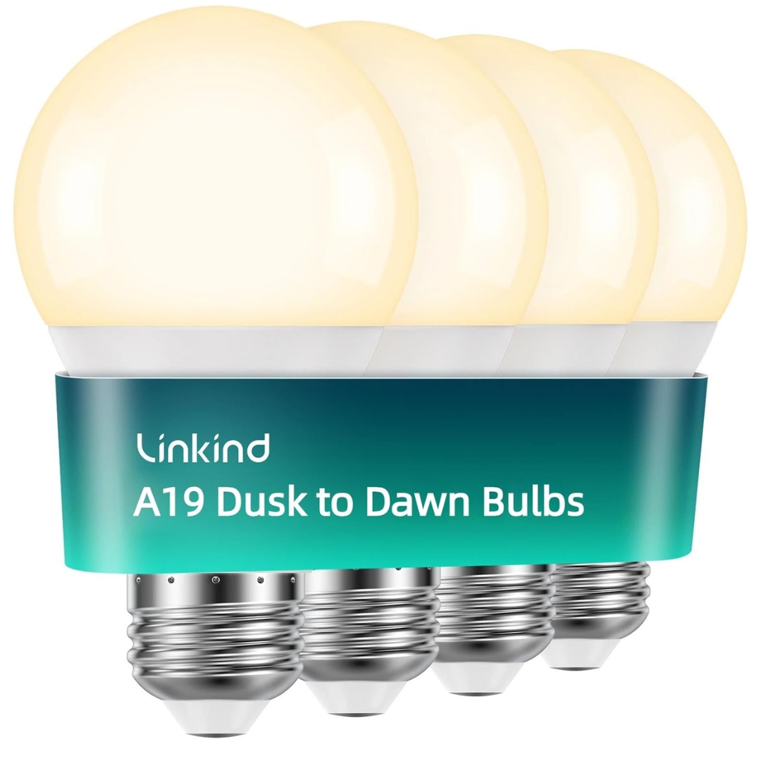 4-Pack Linkind Dusk To Dawn LED Light Bulbs W/ Automatic On/Off Sensor (Soft White)