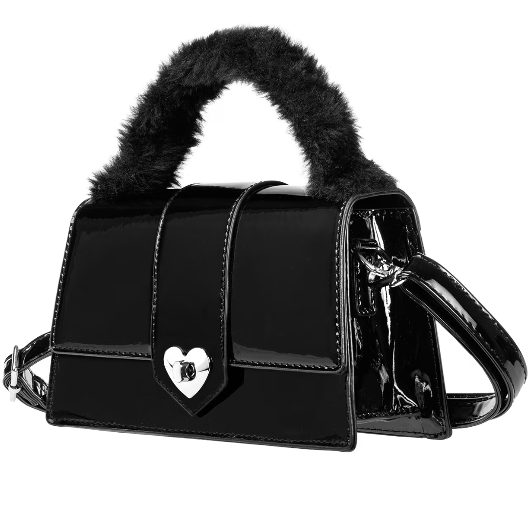XOXO Women's Stella Fur Top Handle Crossbody Handbag