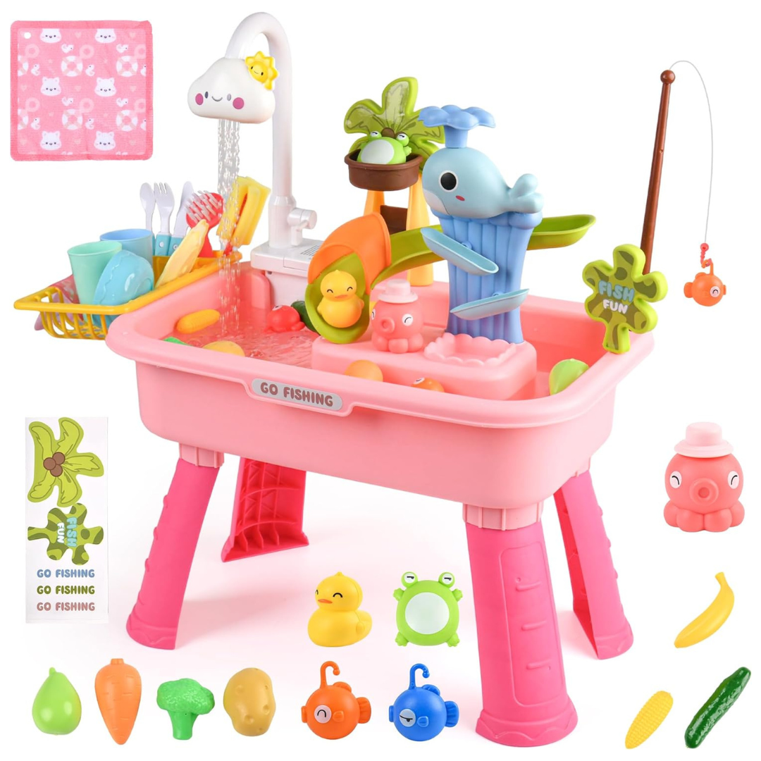 Mobelixy Toddler Sand & Water Table Toy (2 Colors)