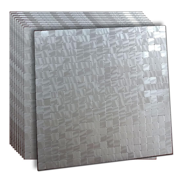 10-Count Self-Adhesive Metal Peel And Stick Tile