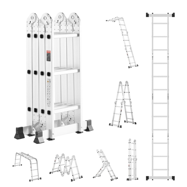 7-in-1 3 Step 12-Feet Reach Height Folding Ladder