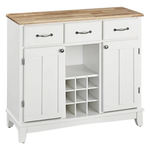 Homestyles White And Natural Buffet With Wine Storage