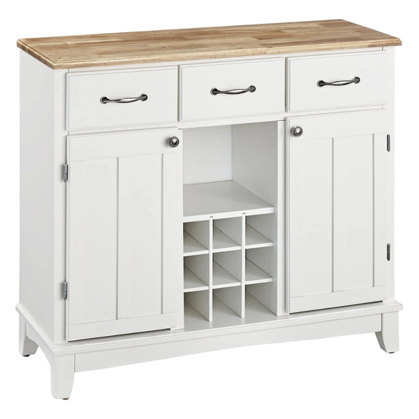 Homestyles White And Natural Buffet With Wine Storage