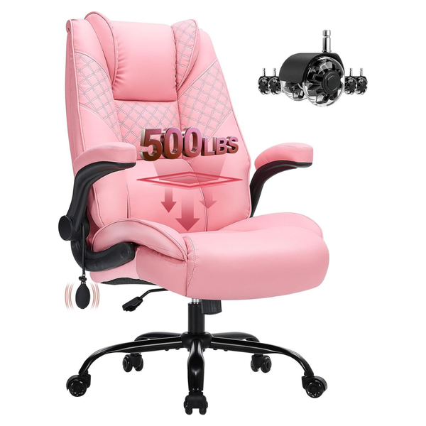 500lbs Big And Tall Office Chair With Inflatable Lumbar Support