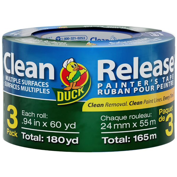 3-Pack Duck Clean Release Blue Masking Painters Tape (0.94 In X 60 Yd)