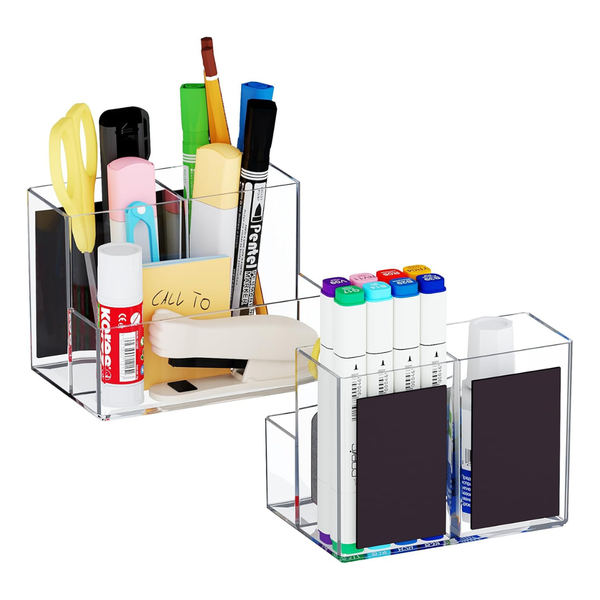2-Pack Marbrasse Acrylic Magnetic Pen Holder