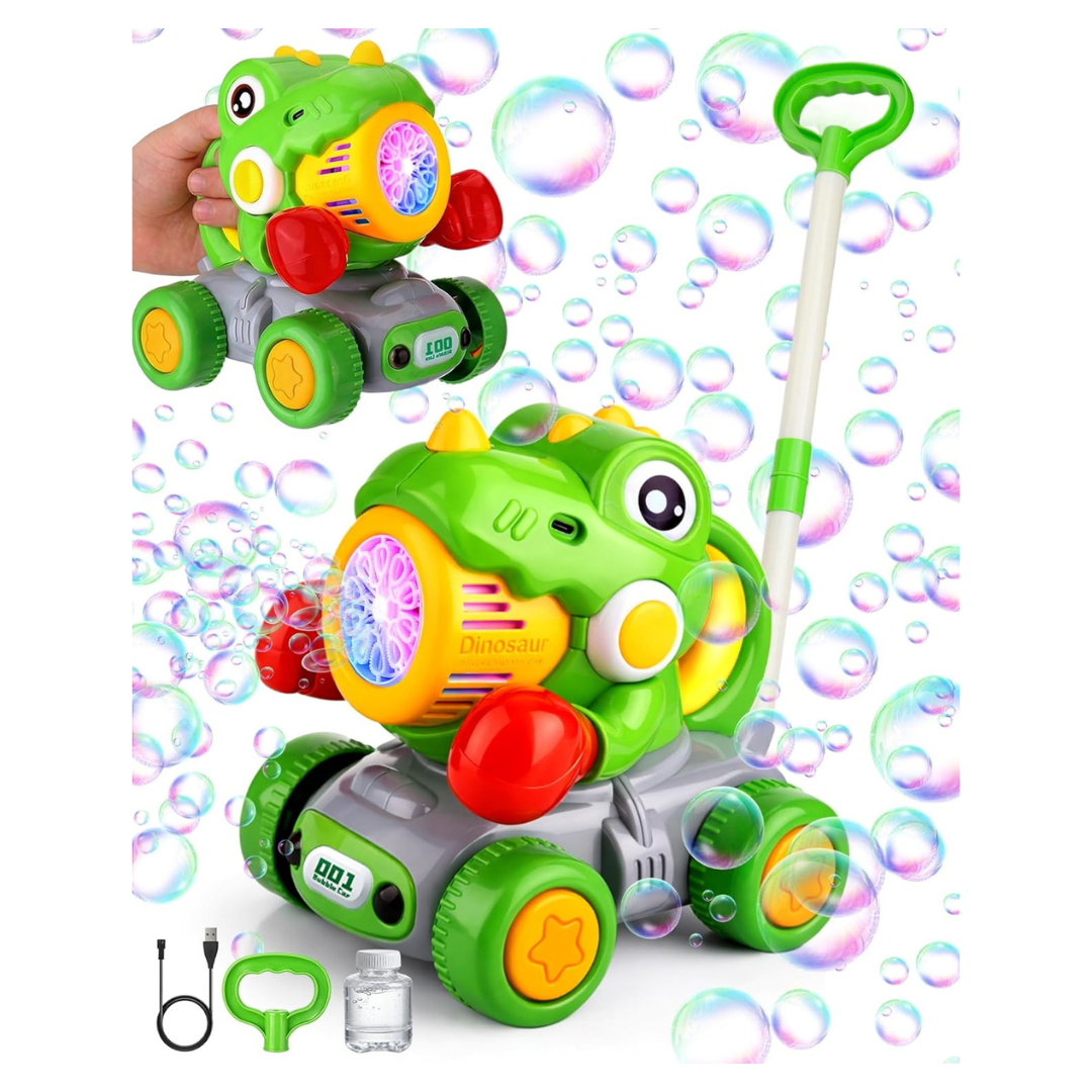 2 In1 Handheld Lawn Mower Dinosaur Bubble Blower