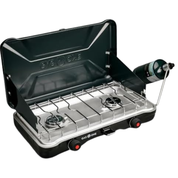22,000 BTU GasOne Portable Double Propane Camping Stove /Auto Twist Ignition