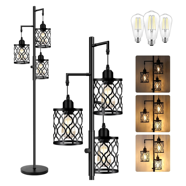 Rottogoon 68'' Dimmable Farmhouse Floor Lamp With 3 Bulbs