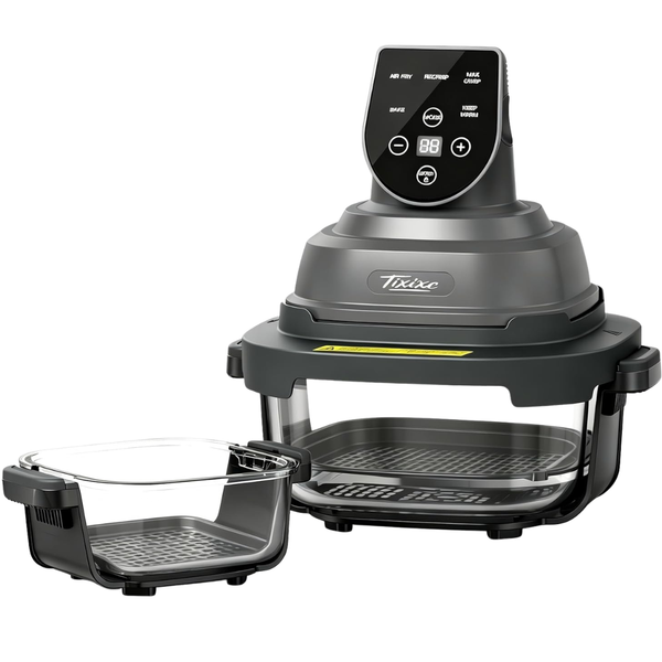 1500W 5-in-1 Glass Air Fryer With 4QT 6-Cup Glass Bowl
