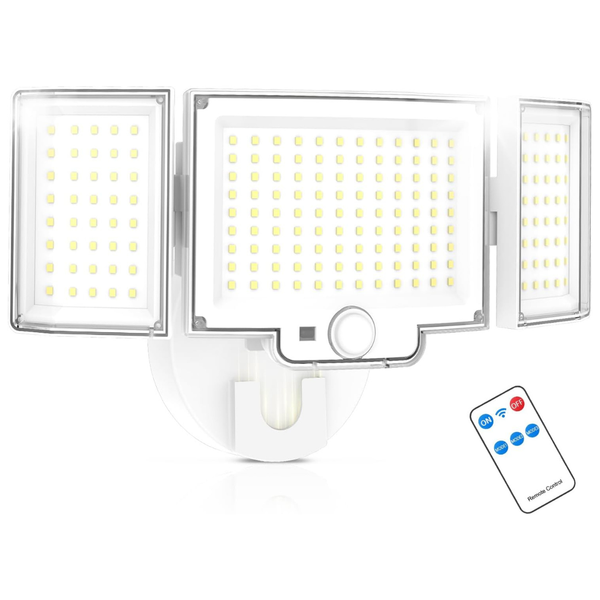 Hardwired 120V Motion Sensor 188 LED 4200LM Flood Light W/ Remote Control