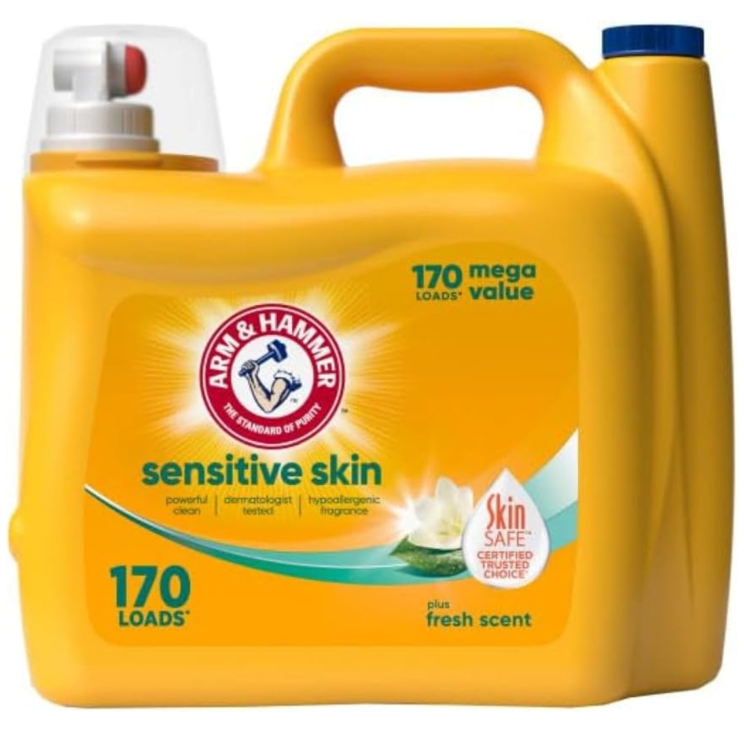 170oz Arm & Hammer Sensitive Skin Plus Liquid Laundry Detergent (Fresh Scent)