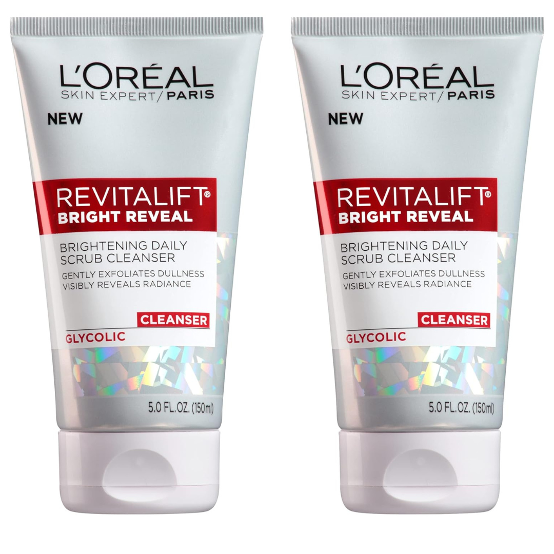 2-Pack 5.0 oz L'Oreal Paris Revitalift Bright Reveal Anti-Aging Facial Cleanser