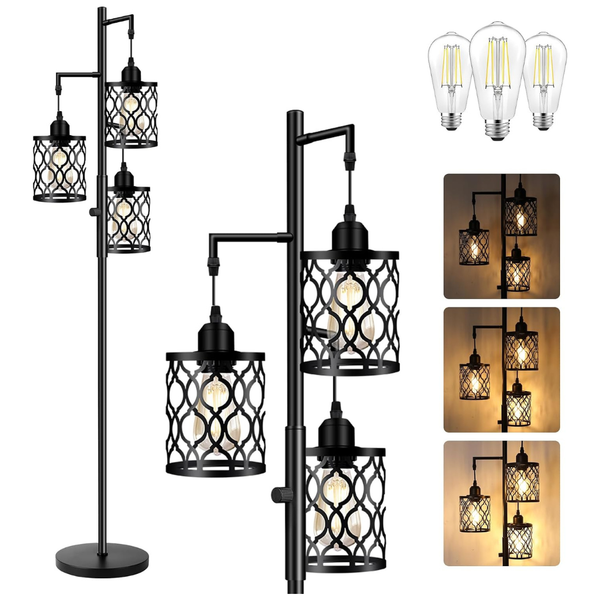 Rottogoon 68'' Dimmable Farmhouse Floor Lamp With 3 Bulbs