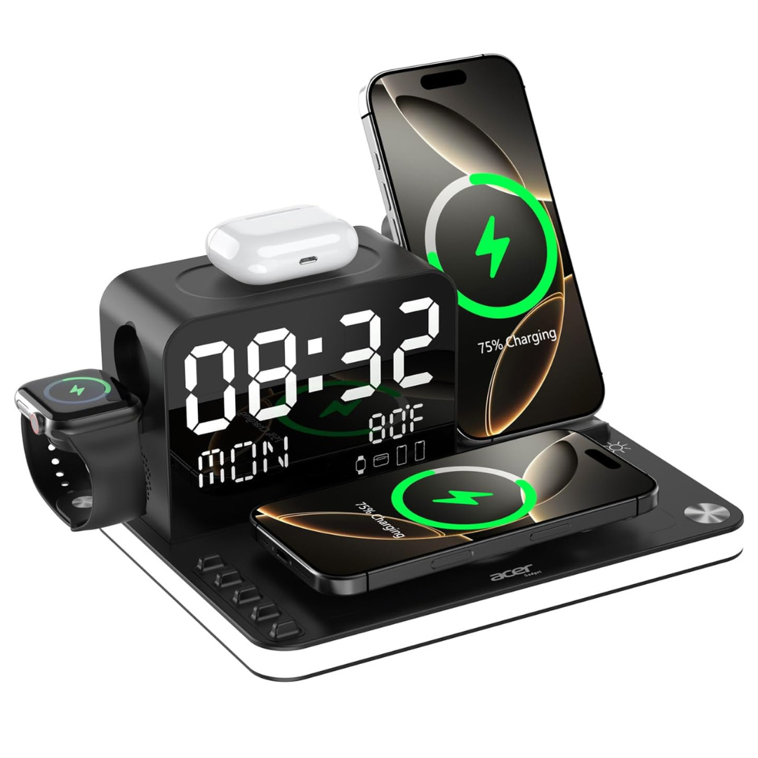 Acer 7-in-1 Wireless Charging Station For IPhone, Apple Watch & AirPods (2 Colors)