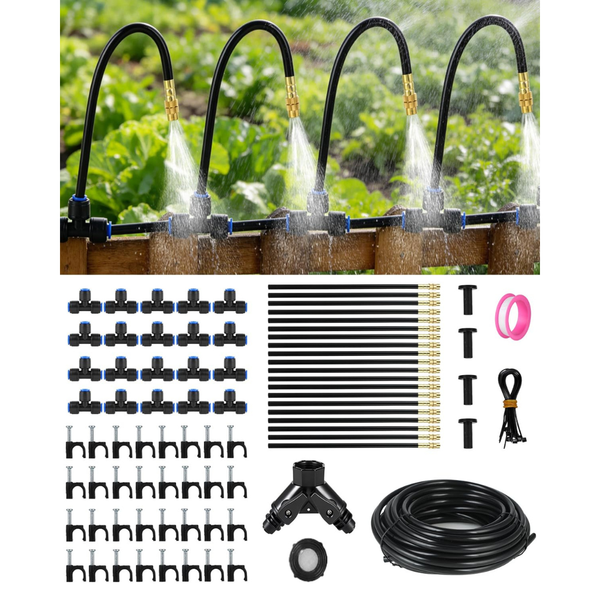 130' Drip Irrigation System For Garden With 20 Nozzles