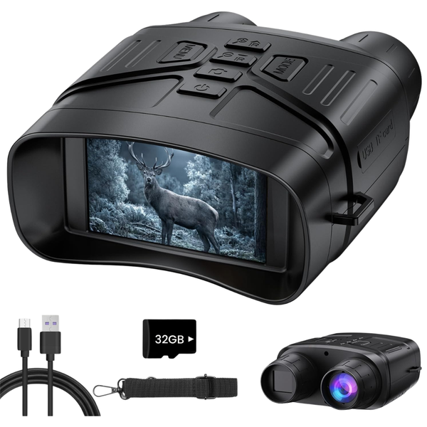 4K Night Vision Goggles w/ 5000mAh Rechargeable Battery & 32GB TF Card