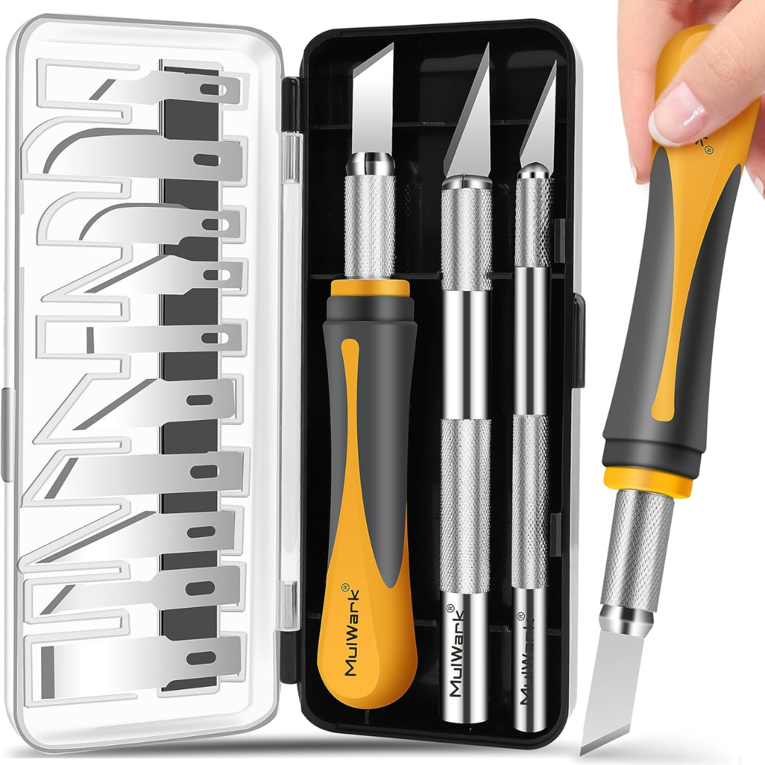 16-Pieces MulWark Precision Craft Hobby Exacto Knife Set Kit