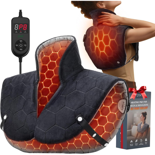 Far Infrared Heating Pad for Neck, Shoulders & Back w/ 8 Heat Settings
