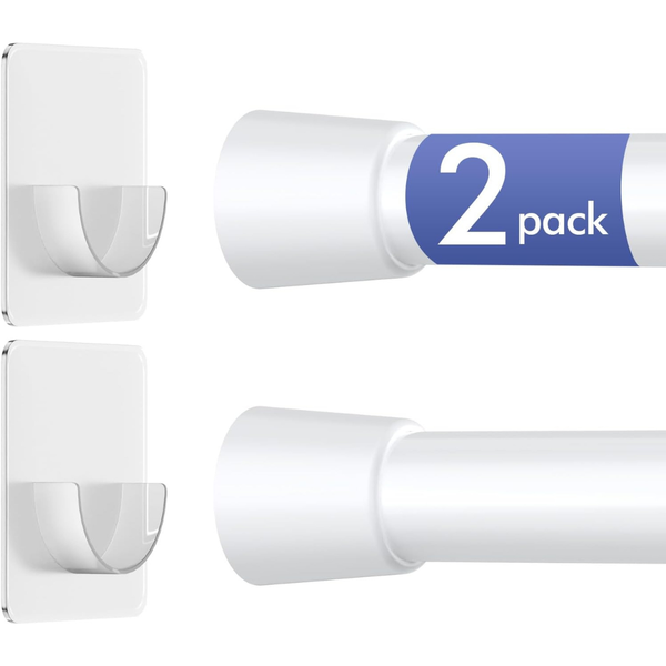 2-Pack CorkLatta Adjustable 16" to 40" Spring Tension Curtain Rods