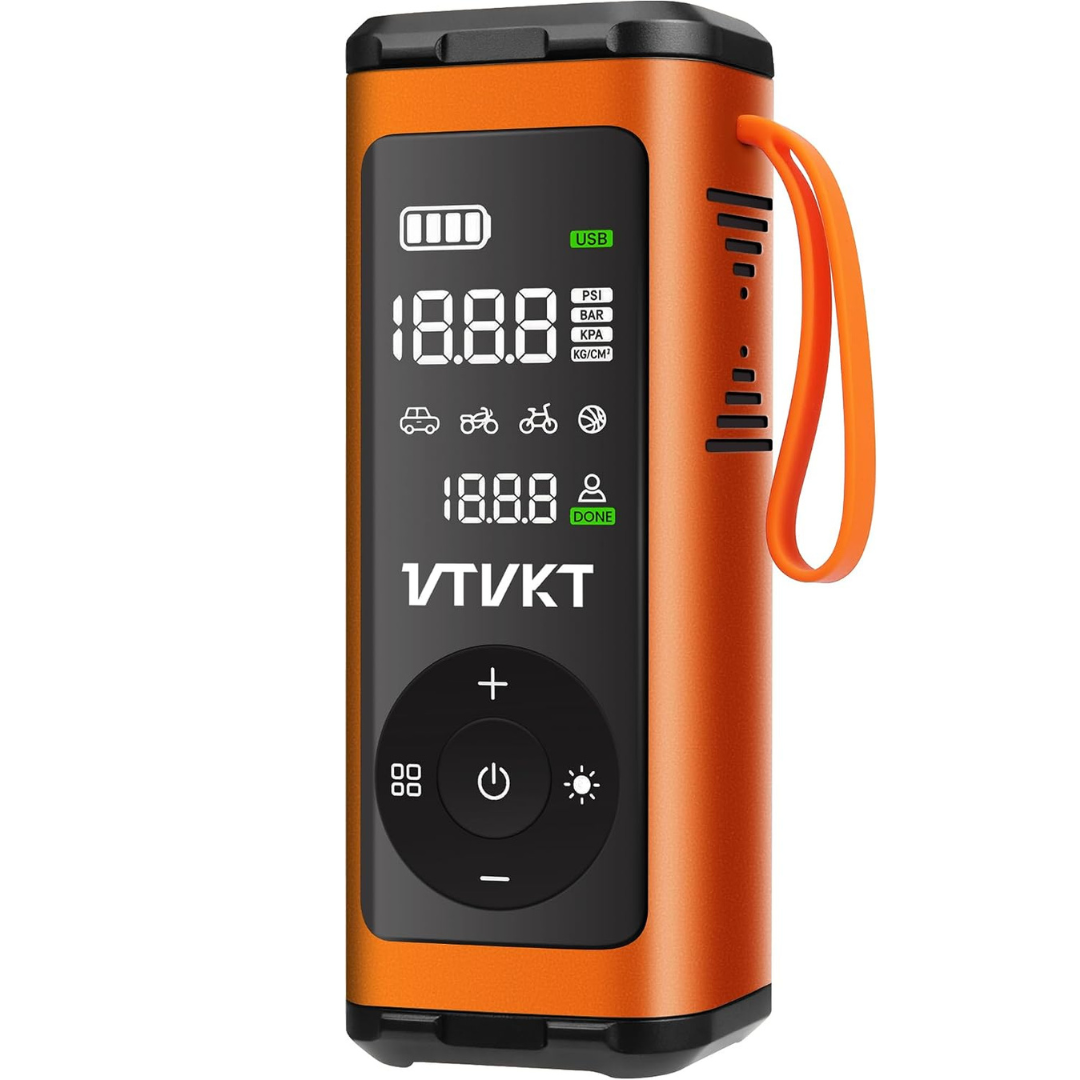 VTVKT Tire Inflator 150 PSI Portable Air Compressor with 12000mAh Battery (3 colors)
