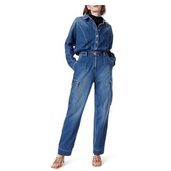 DEE Ocleppo Women's Rylee Cargo Pocket Button Front Jumpsuit Standard