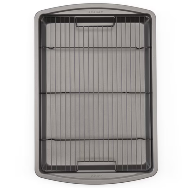 15"x10.5" GoodCook Nonstick Carbon Steel Baking Pan W/ Raised Wire Rack