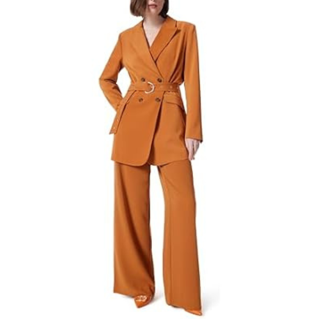 Women's DEE Ocleppo Everly Double Breasted Belted Wide Blazer