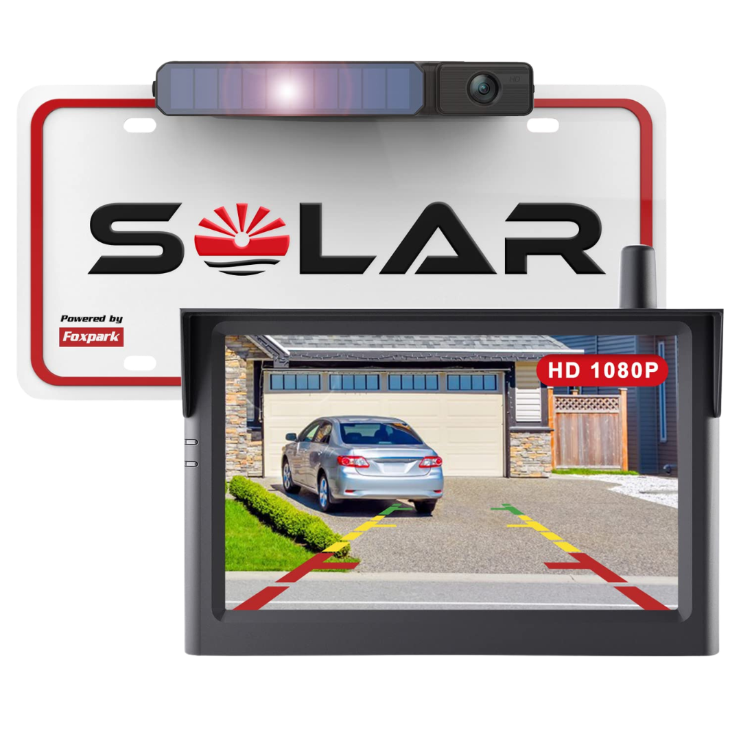 Solar Wireless 1080P Backup Camera System W/ 5" Monitor