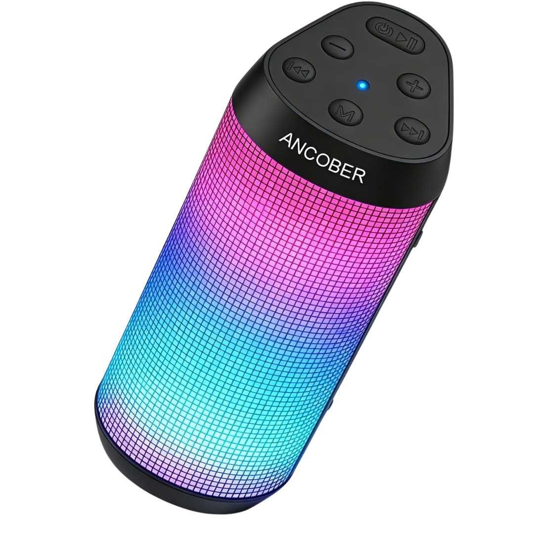 Ancober 20w Portable Bluetooth Speaker W/ 8-mode Led Light Show