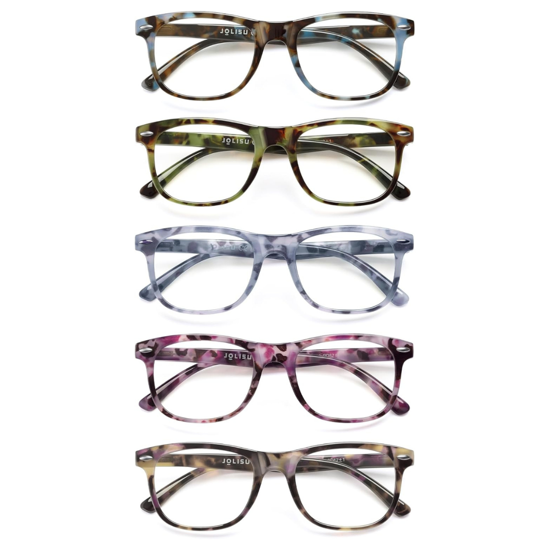 5-Pack Stylish Blue Light Blocking Reading Glasses