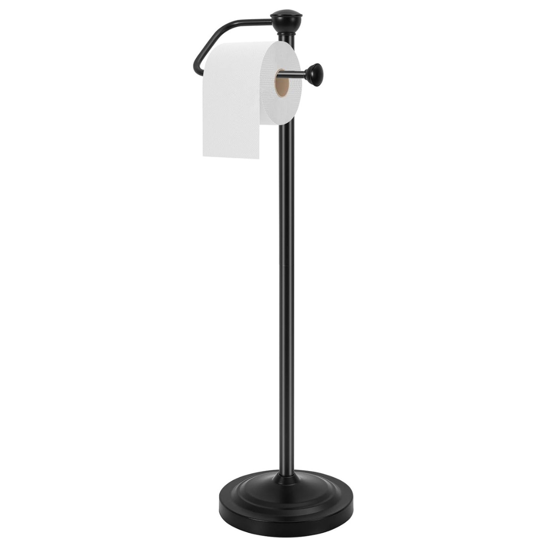 Freestanding Large Capacity Toilet Paper Holder Stand With Storage
