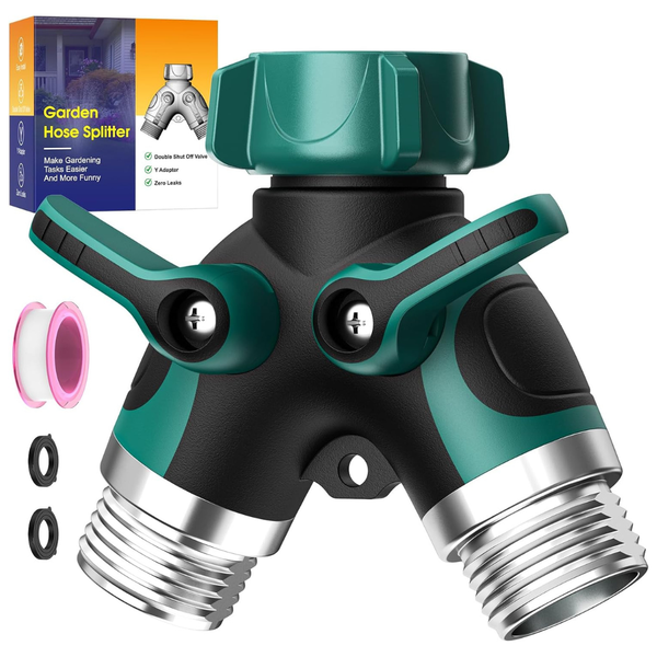 BKV 2 Way Heavy Duty Metal Garden Hose Splitter