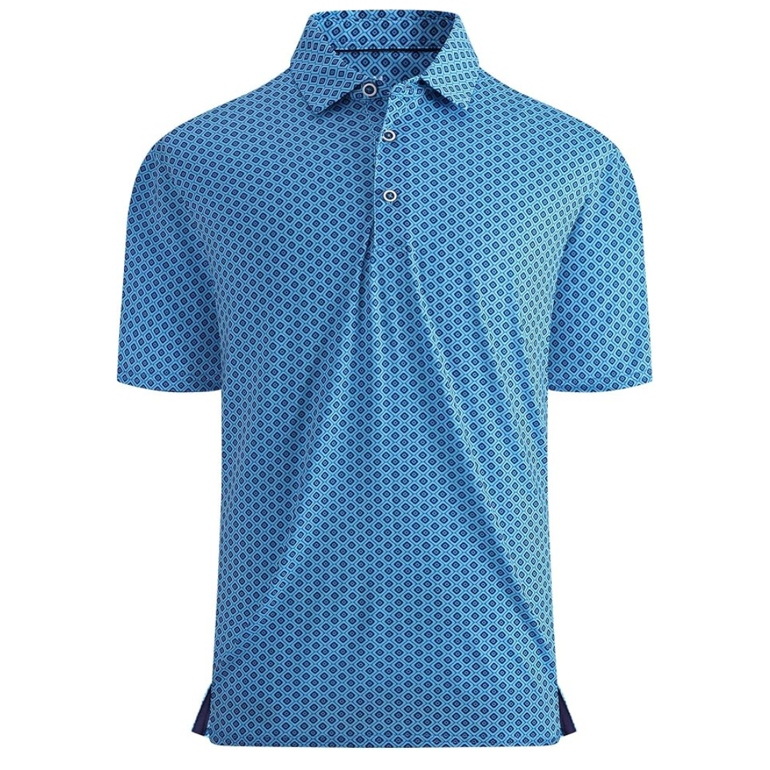 Alex Vando Men's Quick-Dry Print Golf Polo Shirt (Various)