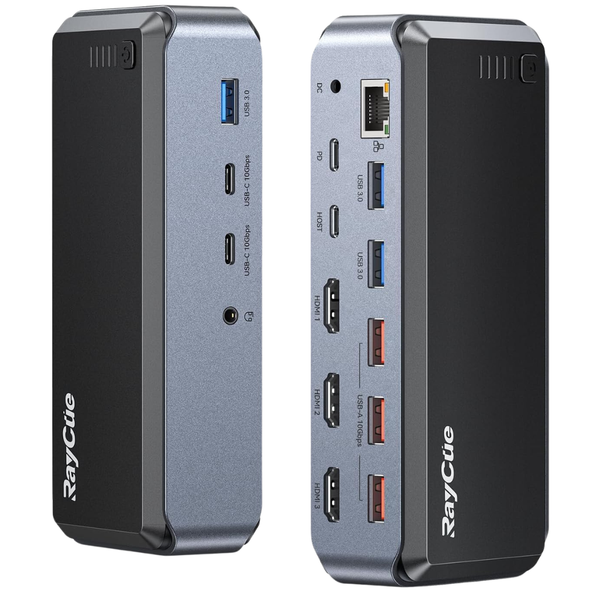 15-in-1 Triple Monitor USB-C Docking Station With Power Adapter