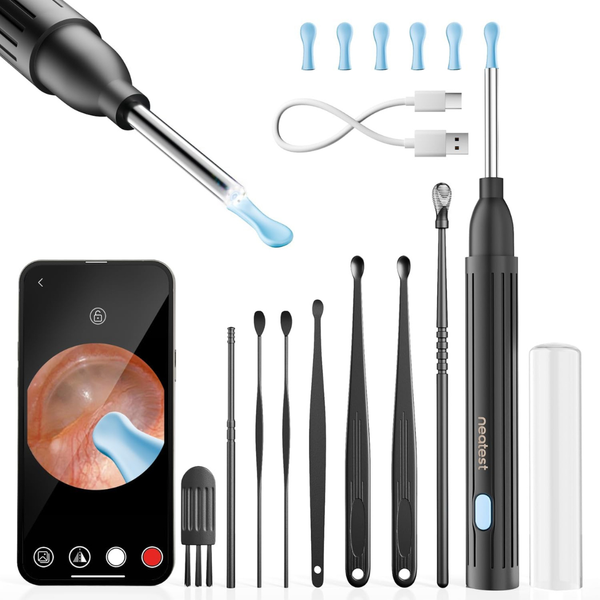 Neatest 1296P HD Wireless Ear Wax Removal Otoscope W/ Cleaning Tool
